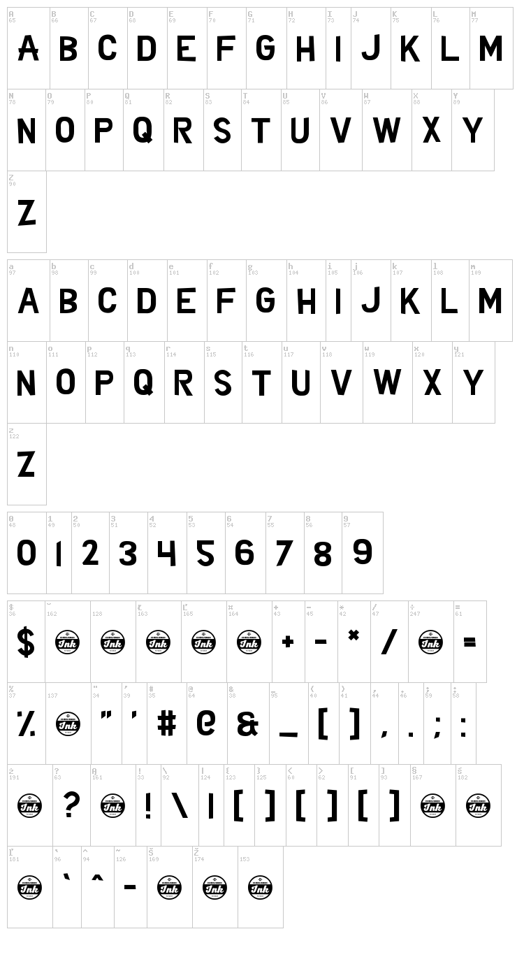 Zed Said font map
